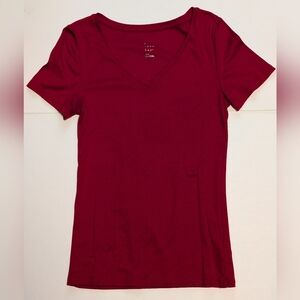 A New Day Women's V-Neck Red T-shirt